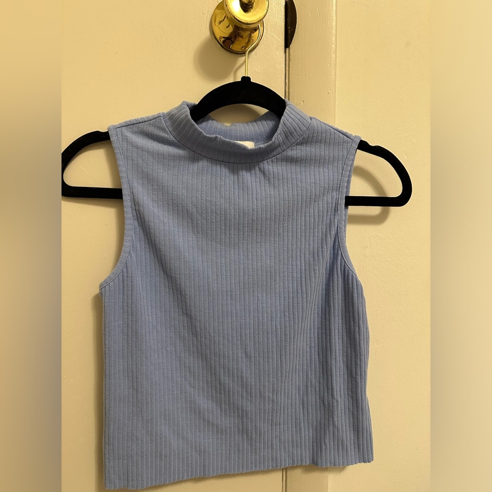 GB Girls Light Blue Ribbed Tank Top